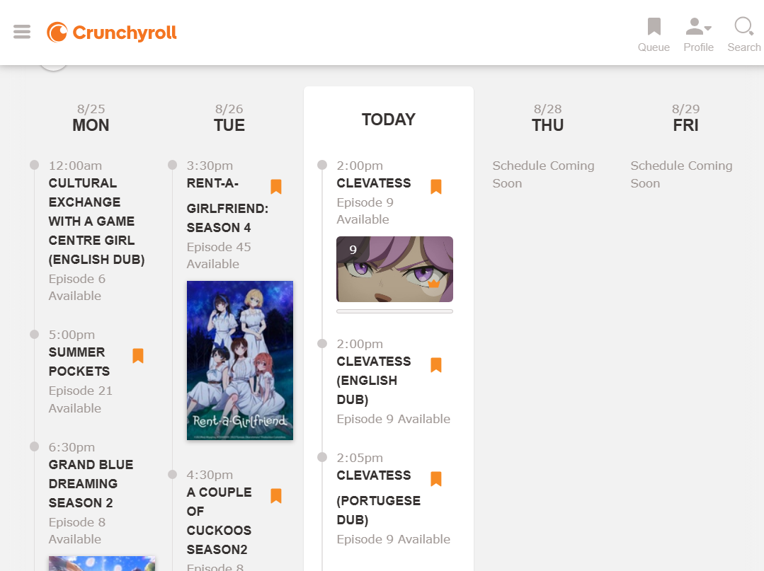 Crunchyroll extension screenshot
