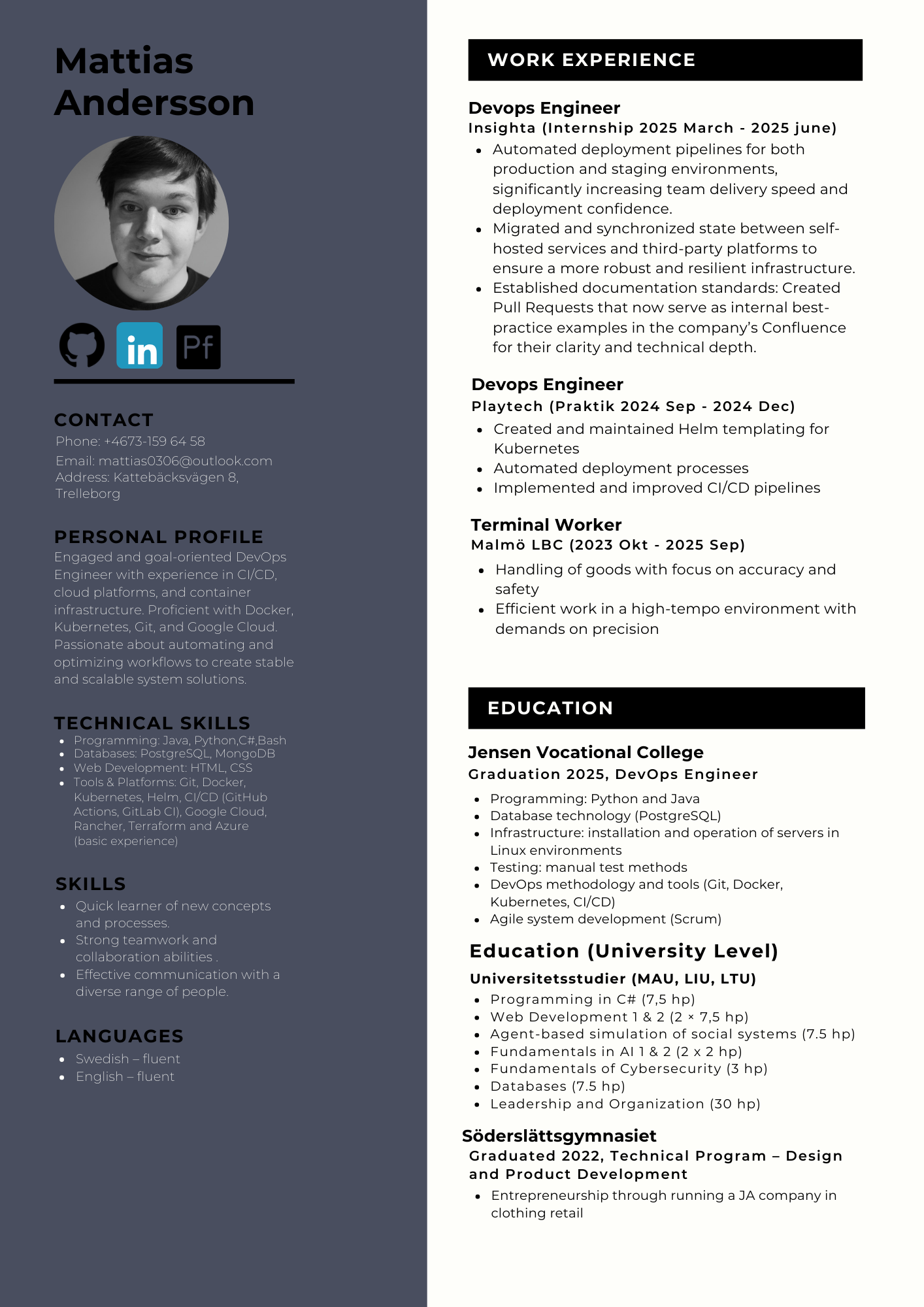 Mattias Andersson Resume